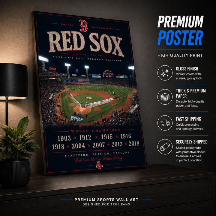 Boston Red Sox Stadium Fan Poster or Canvas Wall Art