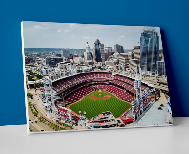 cincinnati reds stadium poster canvas wall art painting artwork baseball