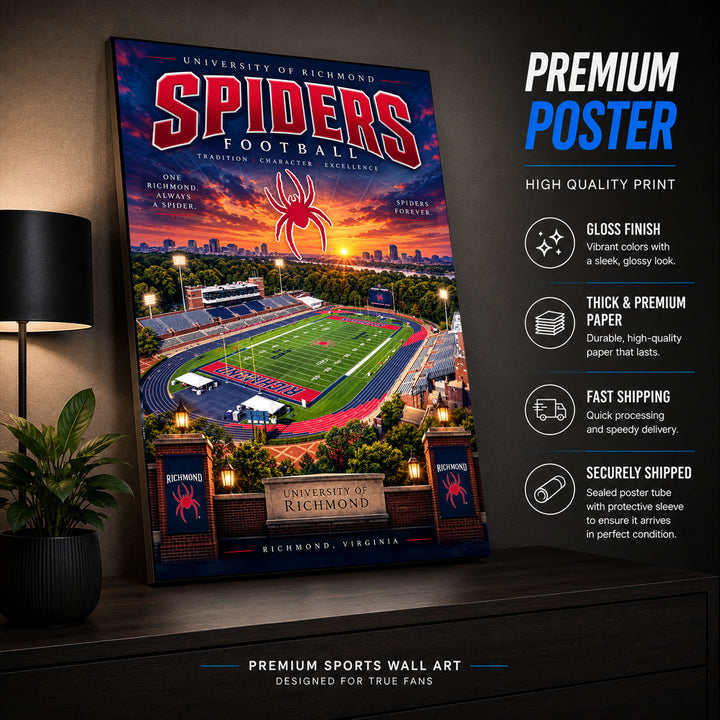 Richmond University Football Stadium Poster or Canvas Wall Art