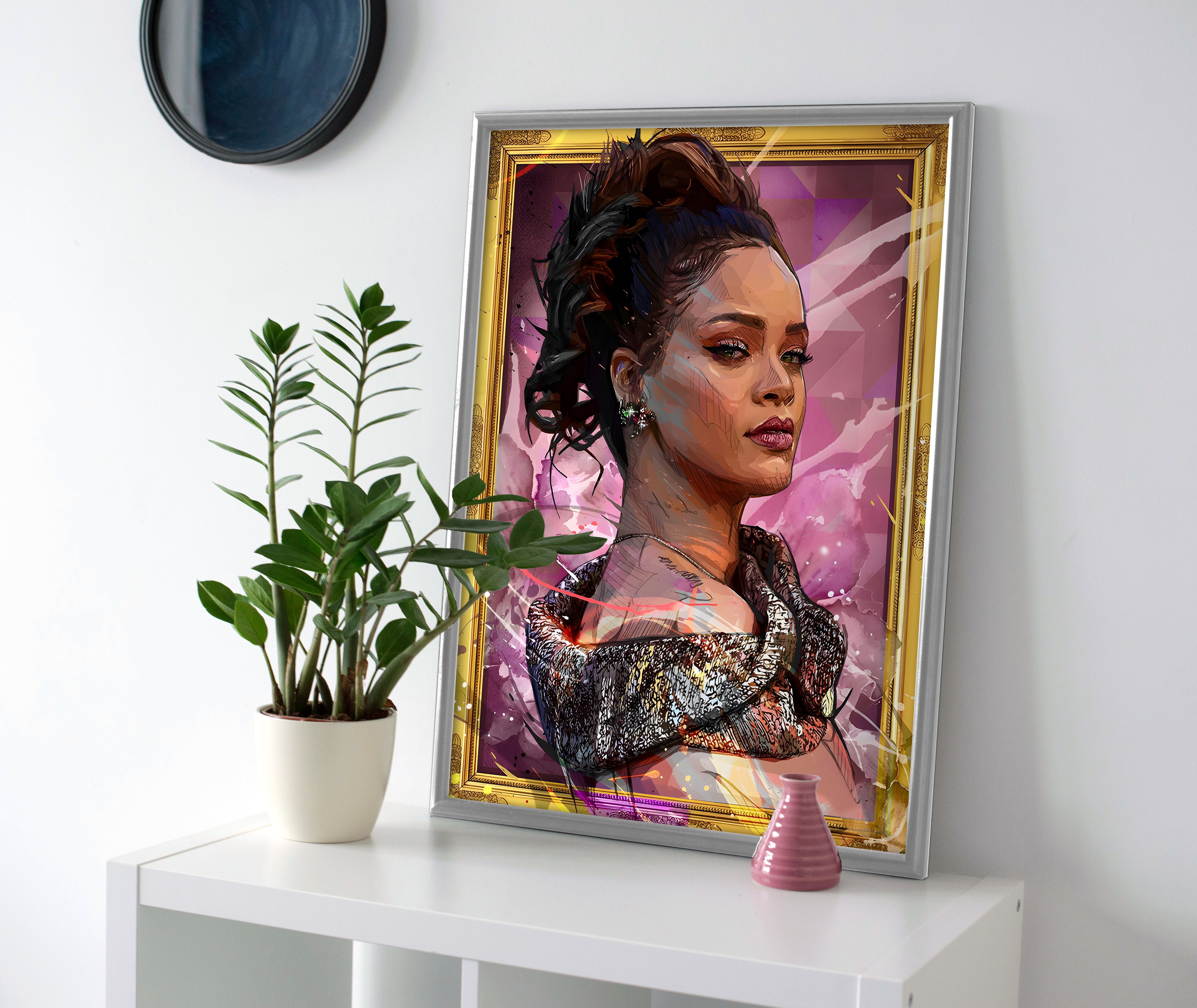 rihanna painting poster canvas wall art artwork print decor