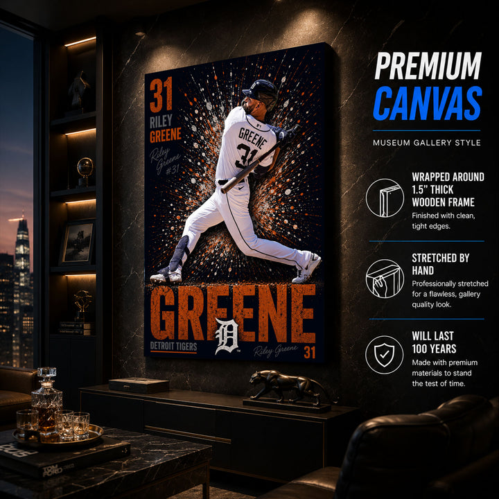 Riley Greene Tigers Poster or Canvas Wall Art