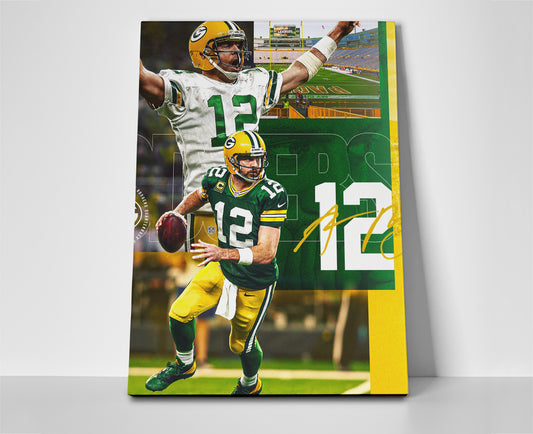 Aaron Rodgers Wall Art Poster or Wrapped Canvas