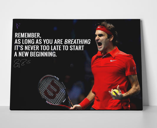 Roger Federer quote poster canvas