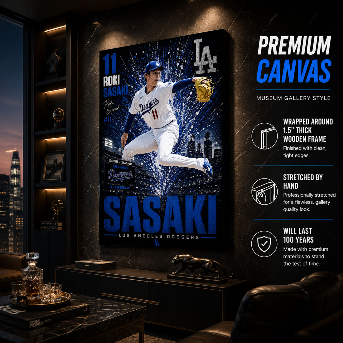 Roki Sasaki Dodgers Poster or Canvas Wall Art