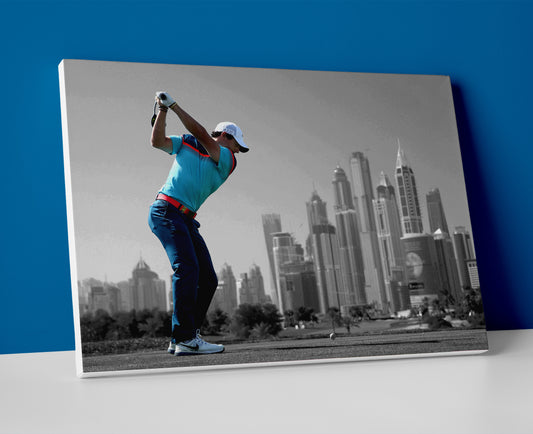 rory mcilroy golf poster canvas wall art swing