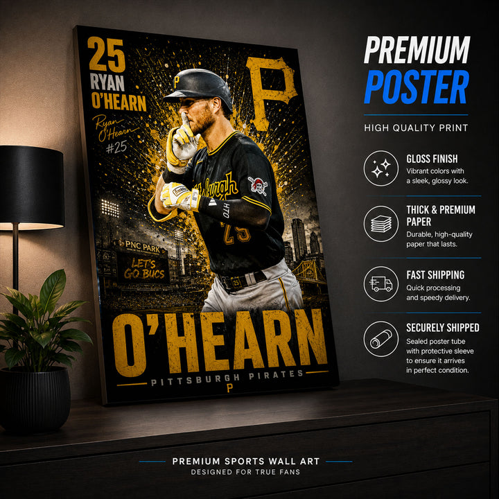 Ryan O'Hearn Pirates Poster or Canvas Wall Art