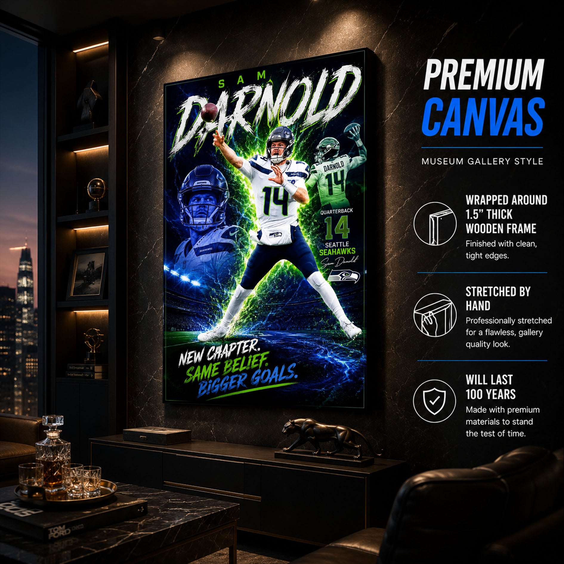 Sam Darnold Seahawks Fan Poster or Canvas Wall Art