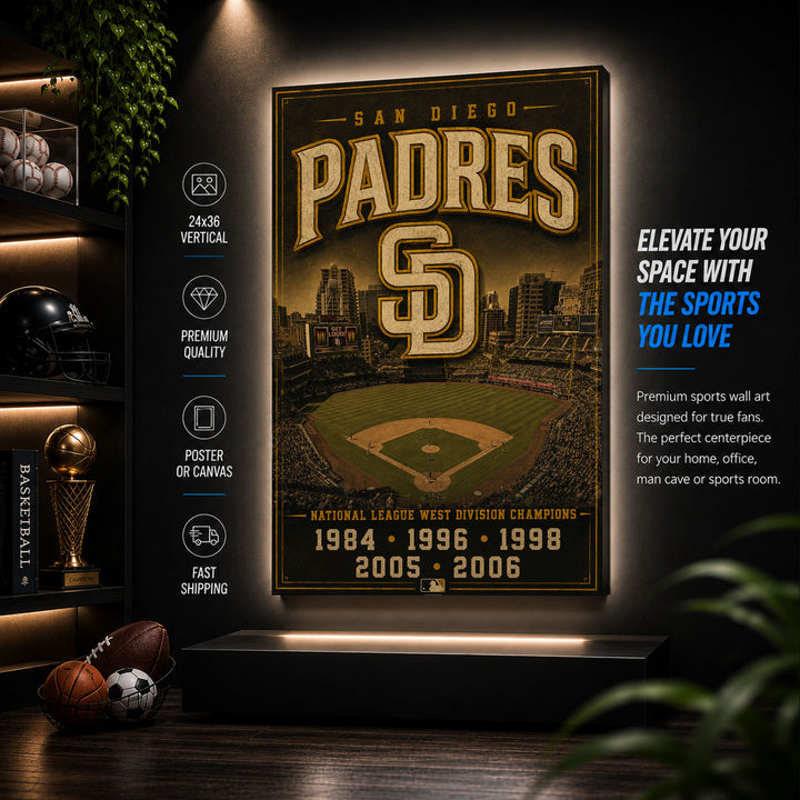 San Diego Padres Stadium Fan Poster or Canvas Wall Art