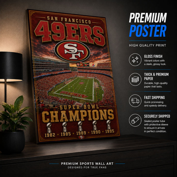 San Francisco 49ers Stadium Fan Poster or Canvas Wall Art