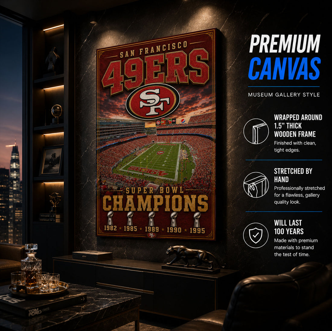 San Francisco 49ers Stadium Fan Poster or Canvas Wall Art