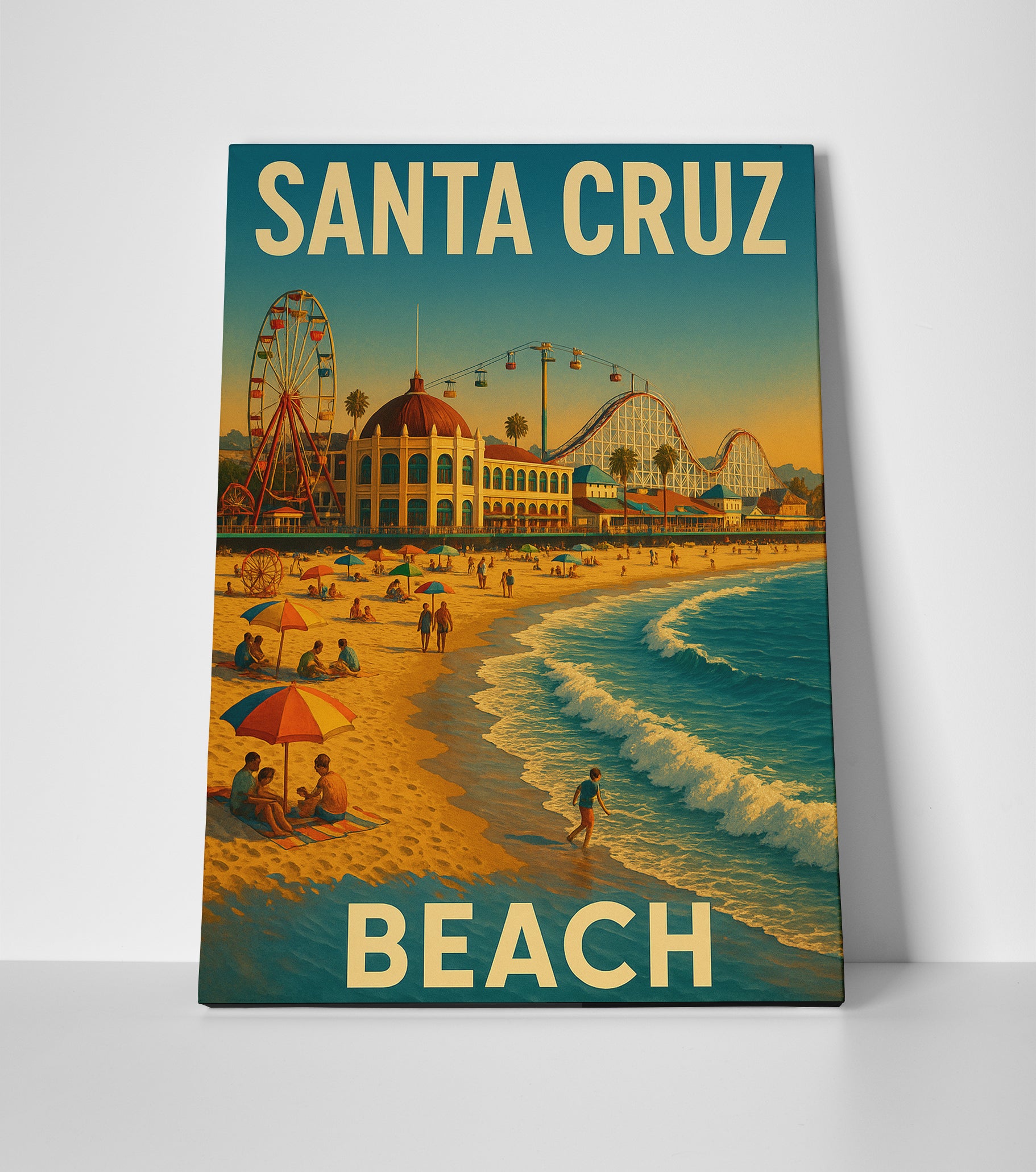 santa cruz beach poster canvas wall art decor print