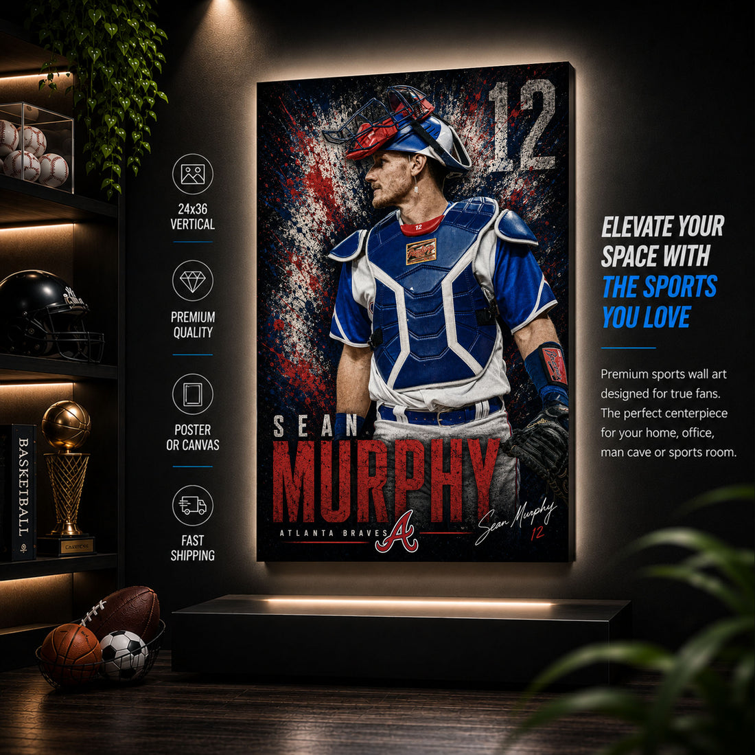 Sean Murphy Braves Poster or Canvas Wall Art