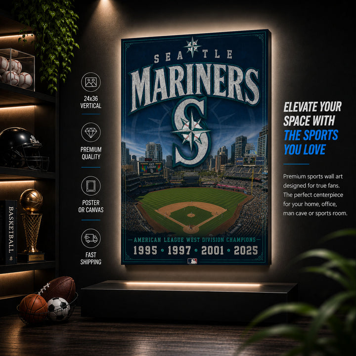 Seattle Mariners Stadium Fan Poster or Canvas Wall Art