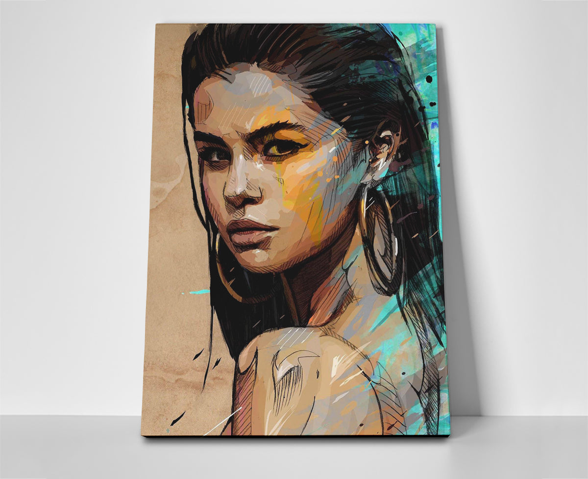 Selena Gomez Painting Poster canvas