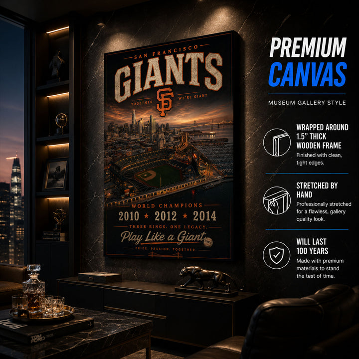 San Francisco Giants Stadium Fan Poster or Canvas Wall Art