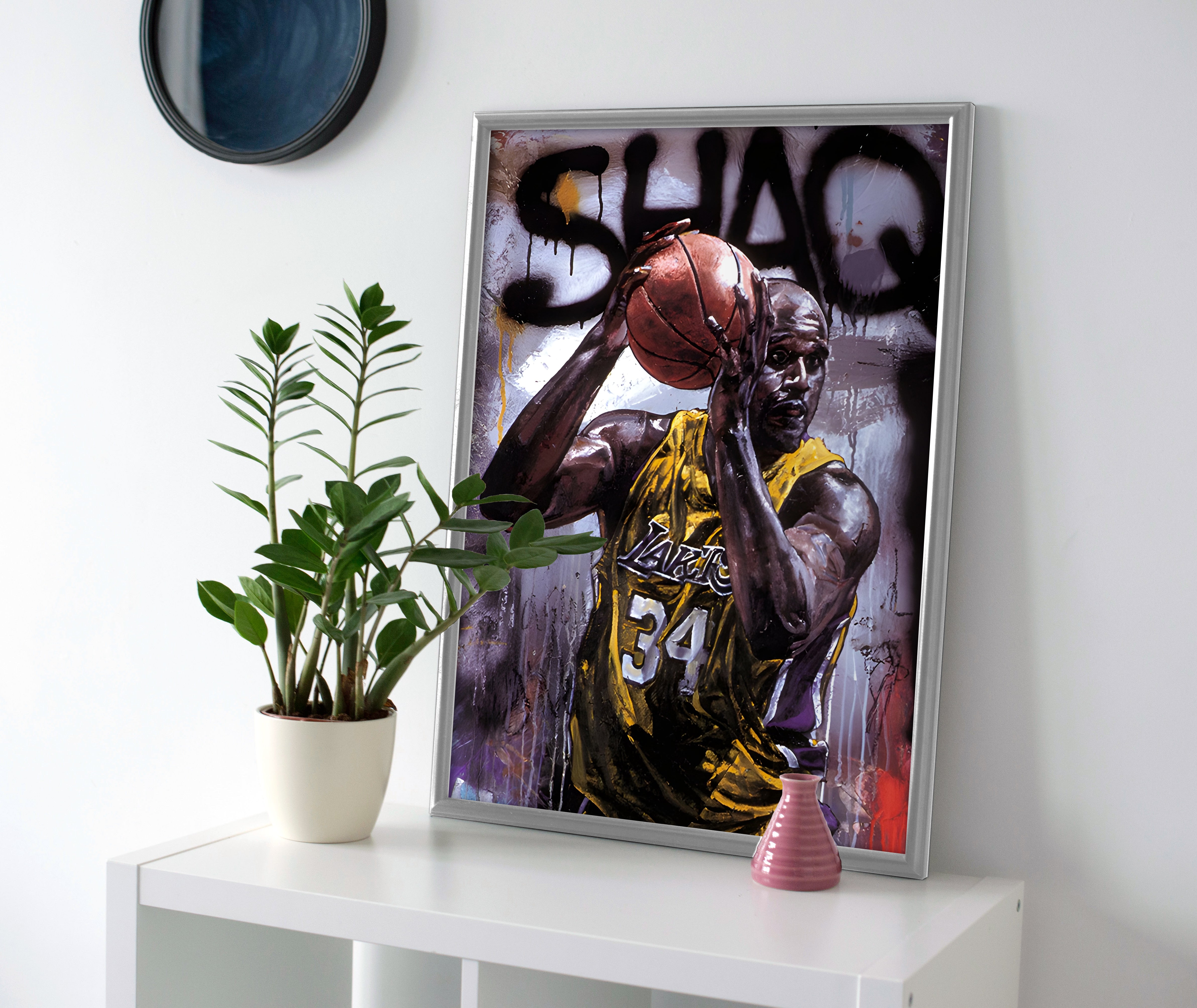 Shaquille Oneal SHAQ Painting Poster or Canvas Wall Art