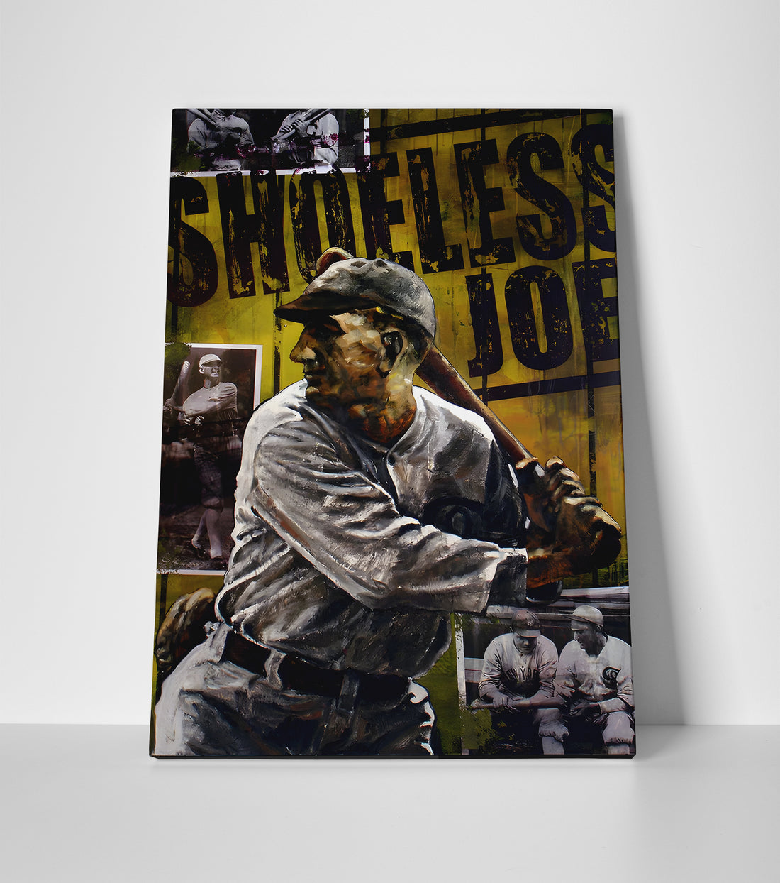 Shoeless Joe Jackson Painting Poster or Canvas Wall Art