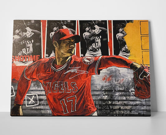 Shohei Ohtani Pitching Poster canvas