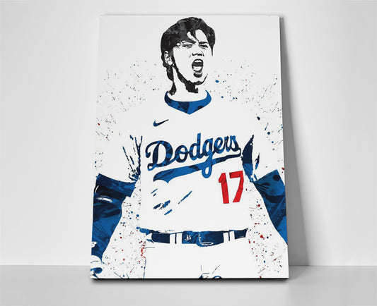 shohei ohtani dodgers art poster canvas wall painting artwork