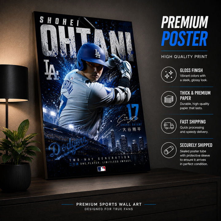 Shohei Ohtani Dodgers Poster or Canvas Wall Art