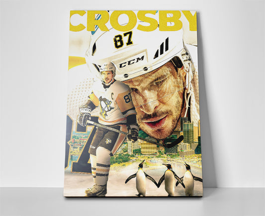 sidney crosby poster canvas penguins wall art hockey artwork painting