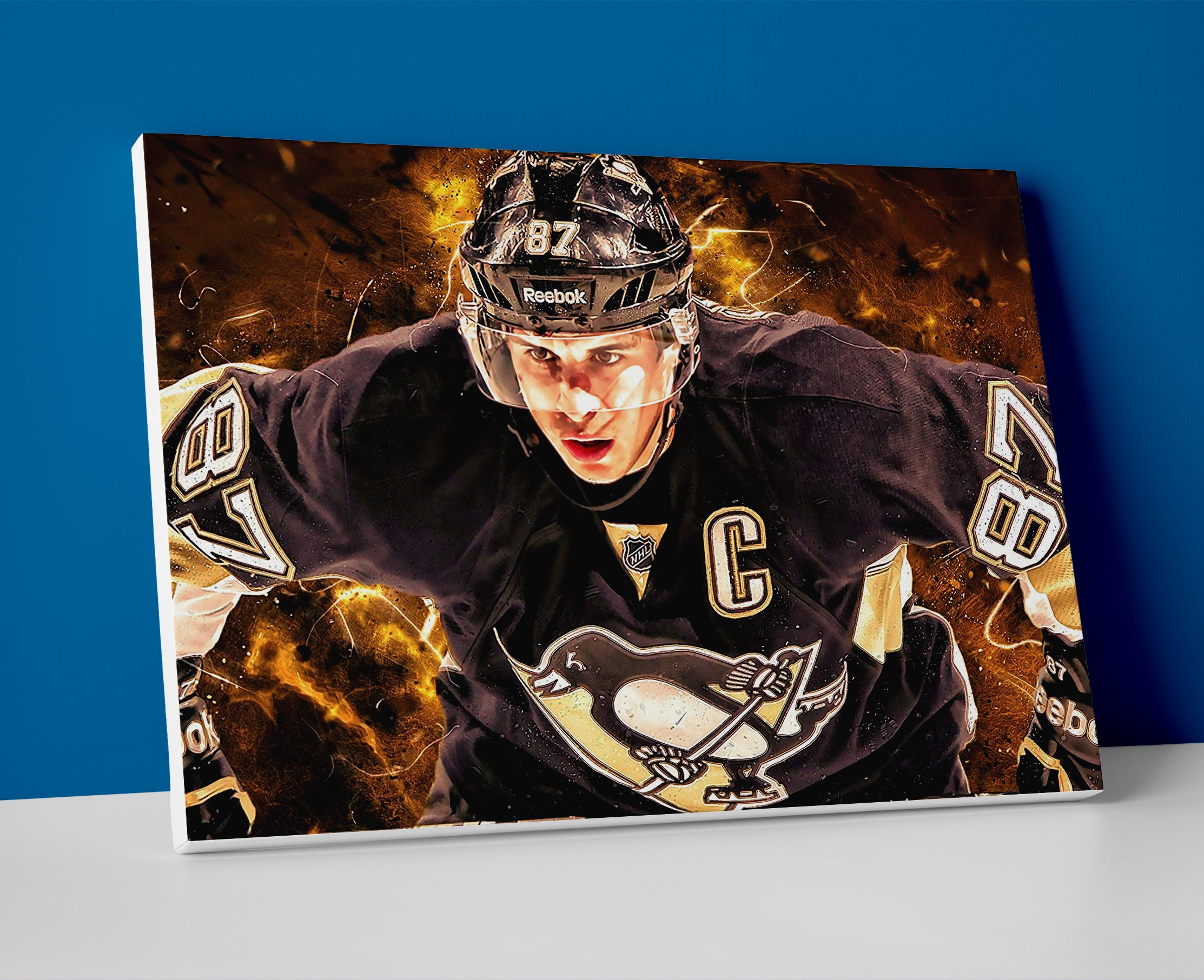 sidney crosby poster canvas penguins wall art hockey artwork painting