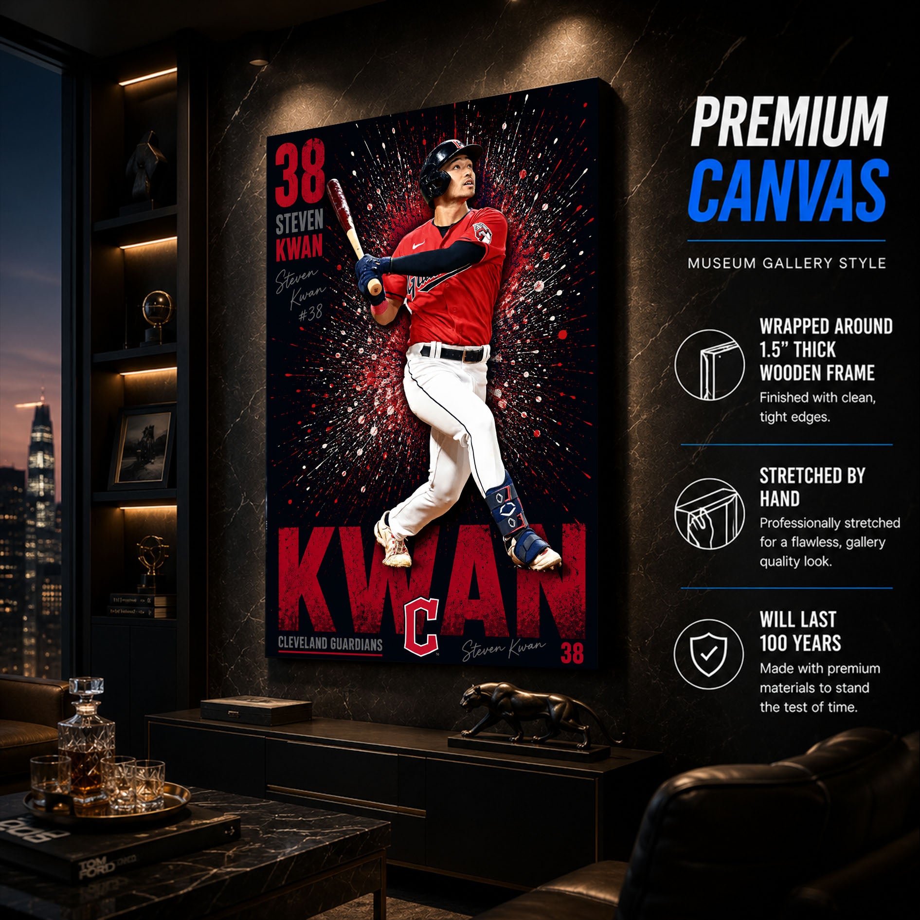 Steven Kwan Guardians Poster or Canvas Wall Art