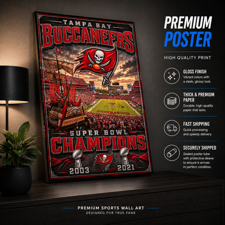Tampa Bay Buccaneers Stadium Fan Poster or Canvas Wall Art