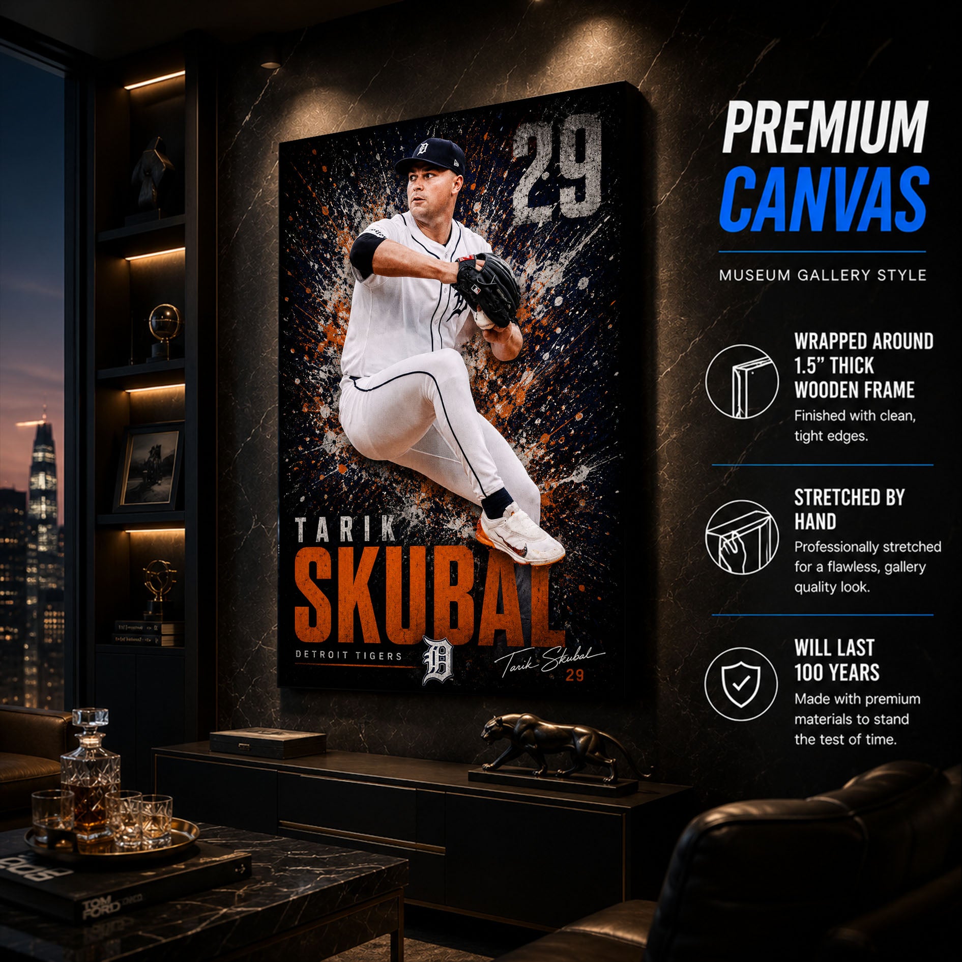 Tarik Skubal Tigers Poster or Canvas Wall Art