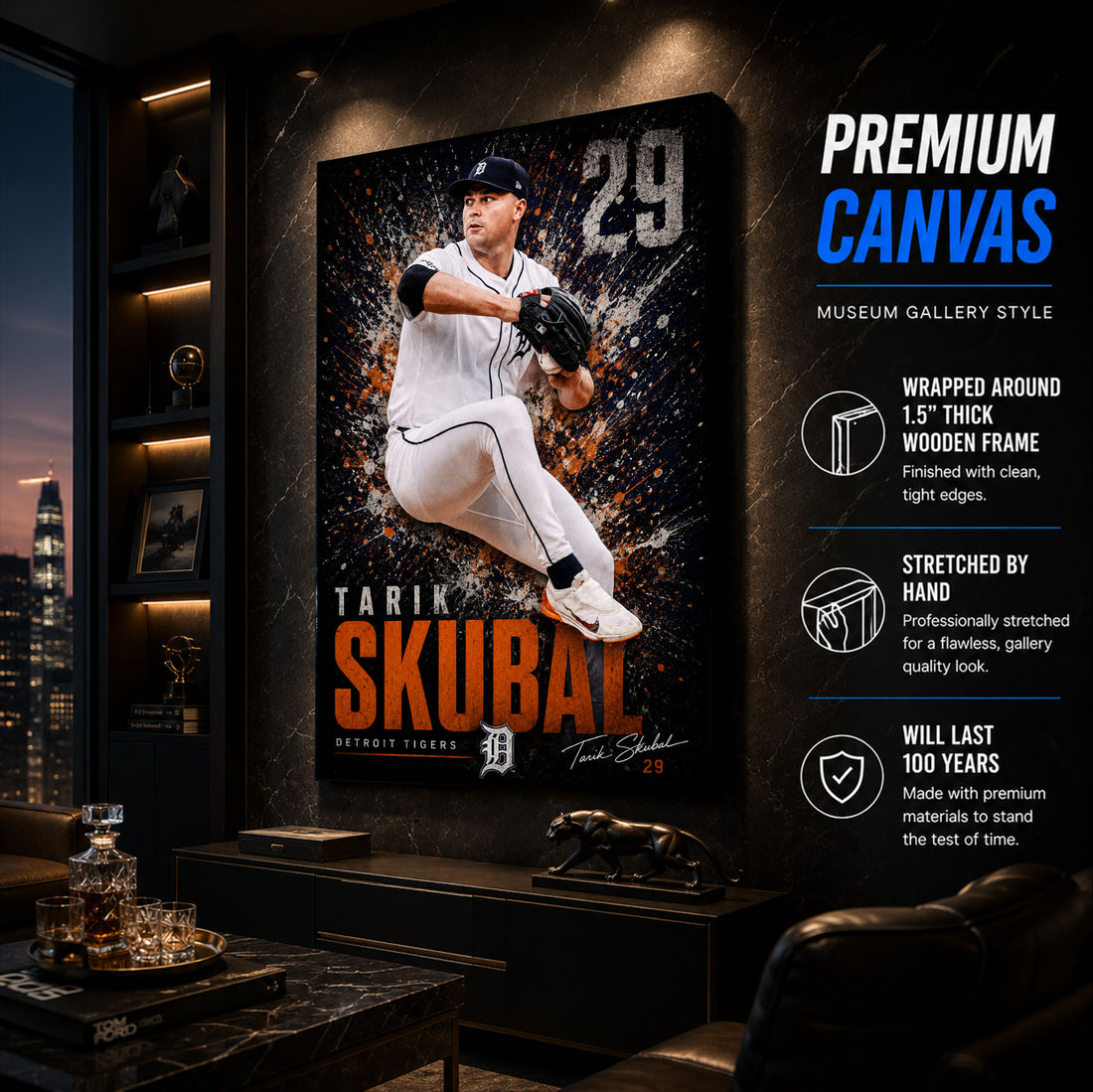 Tarik Skubal Tigers Poster or Canvas Wall Art