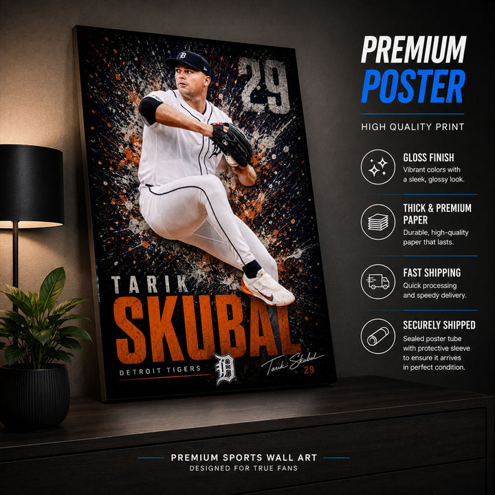 Tarik Skubal Tigers Poster or Canvas Wall Art