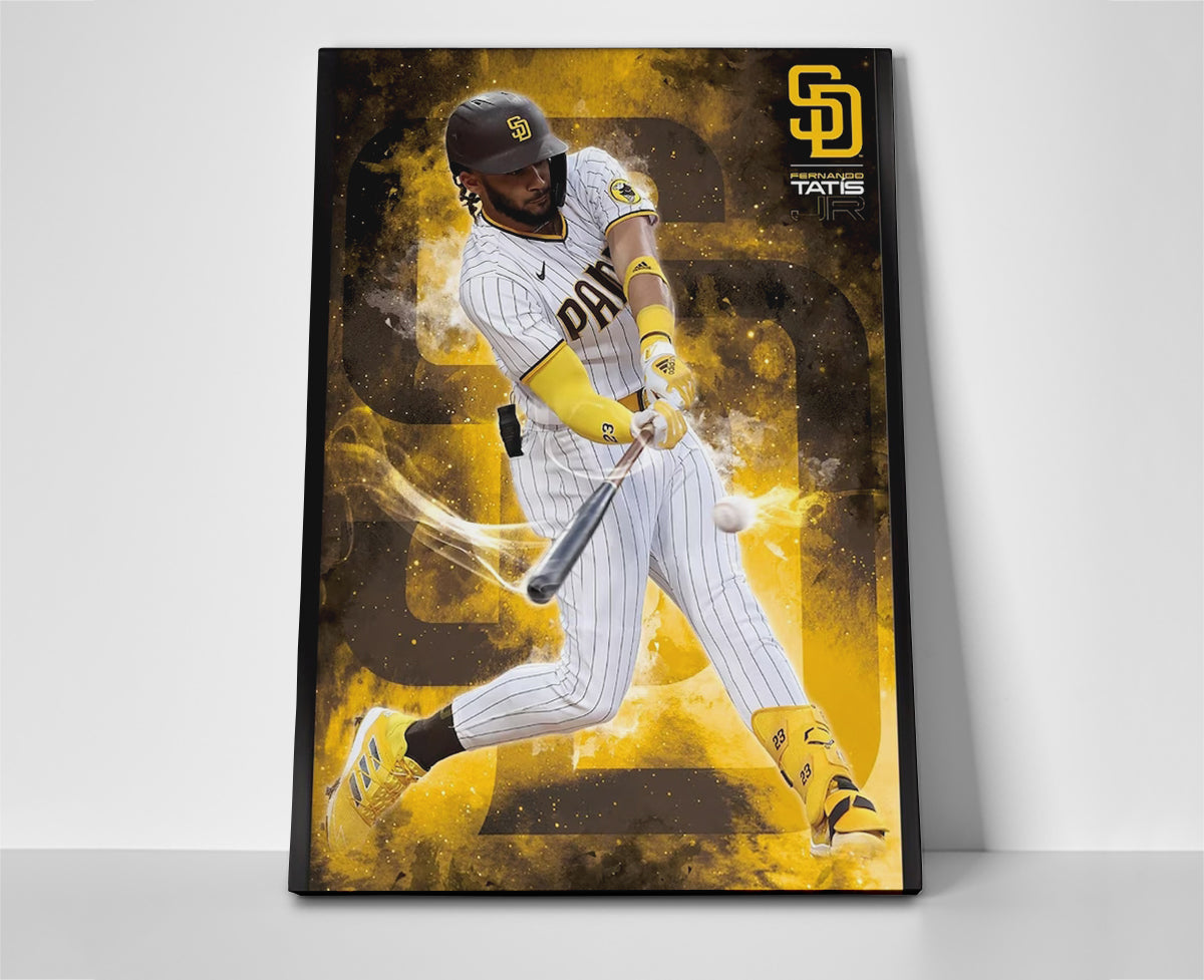 fernando tatis jr wall art poster canvas padres painting swing baseball