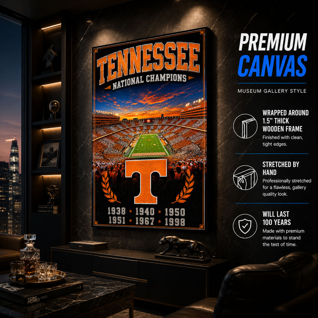 Tennessee Football Stadium Fan Poster or Canvas Wall Art