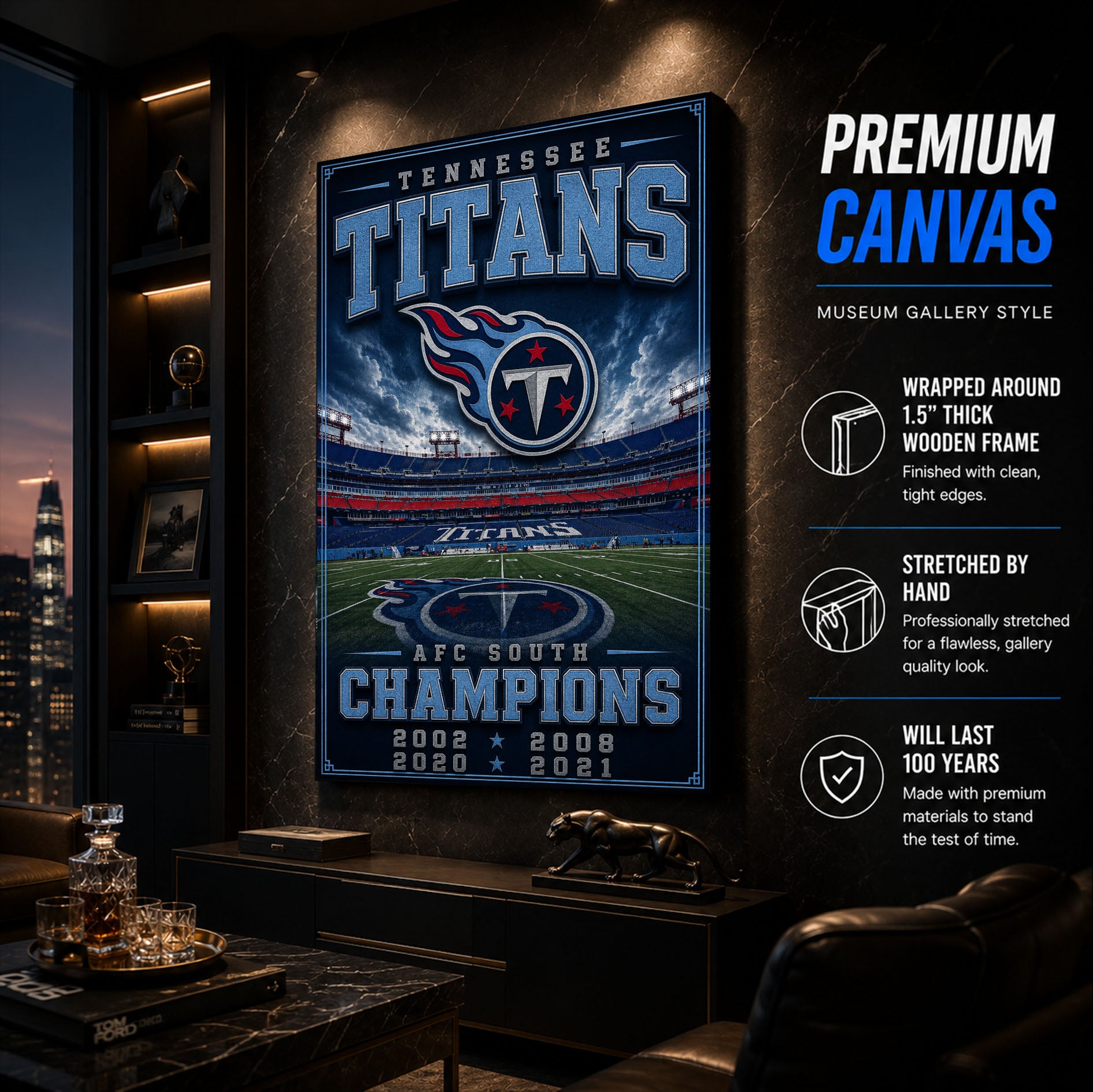Tennessee Titans Stadium Fan Poster or Canvas Wall Art