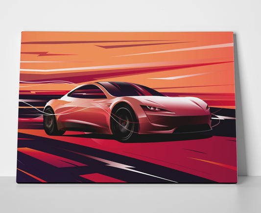 Tesla Roadster Poster canvas