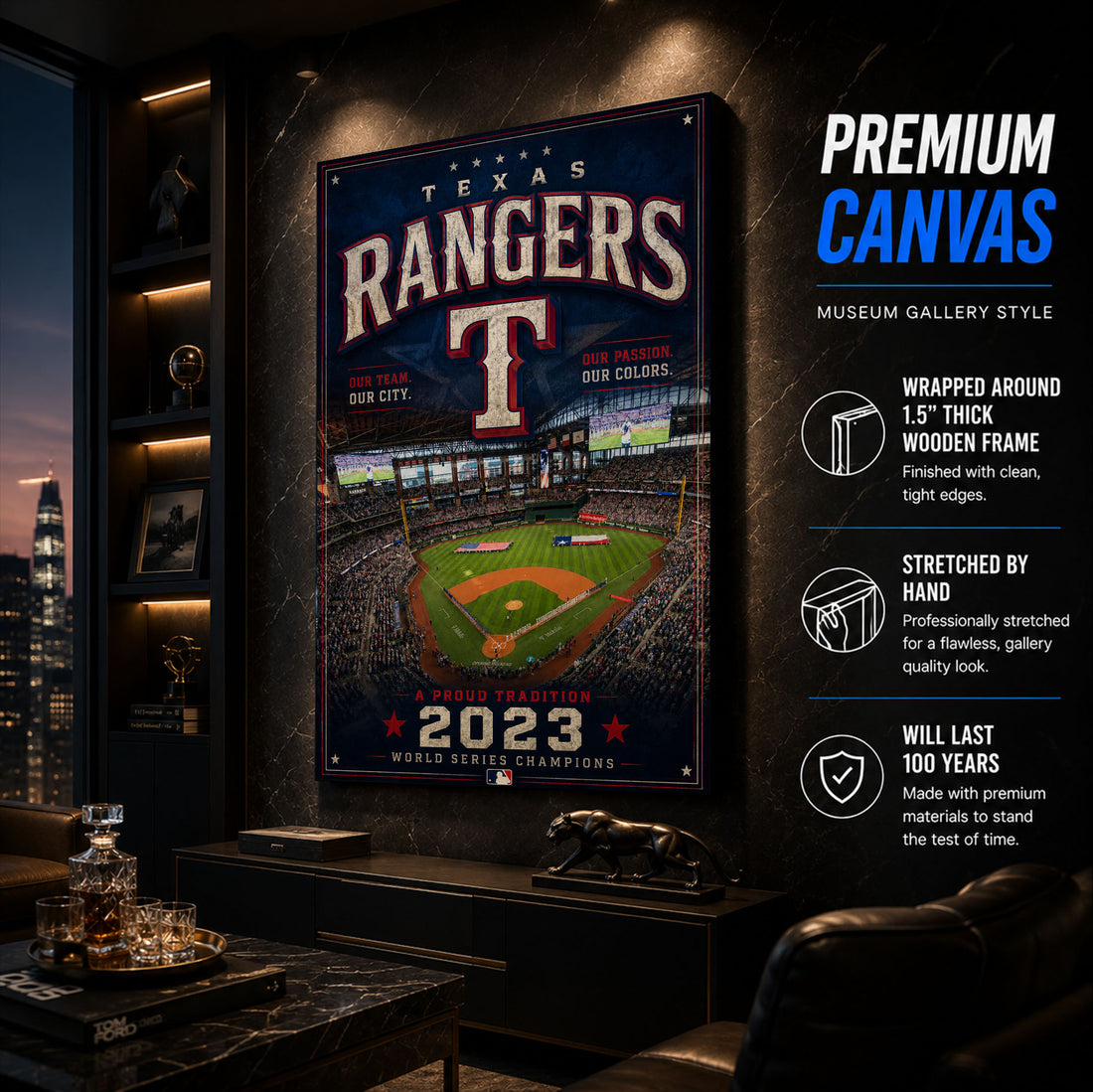Texas Rangers Stadium Fan Poster or Canvas Wall Art