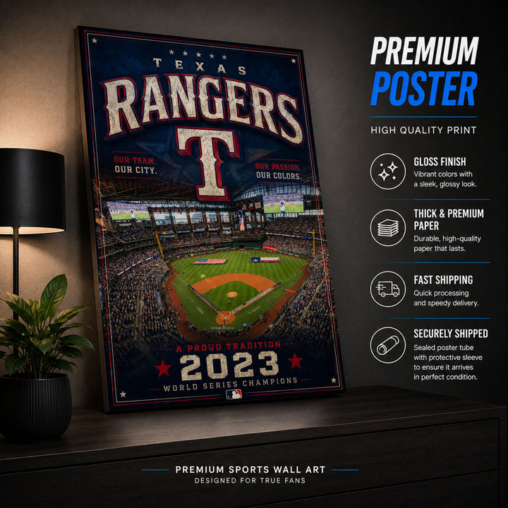Texas Rangers Stadium Fan Poster or Canvas Wall Art
