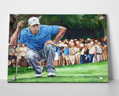 Tiger Woods Putt Poster canvas