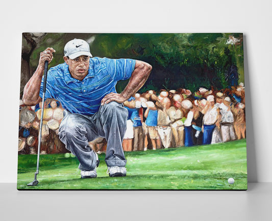 Tiger Woods Putt Poster canvas