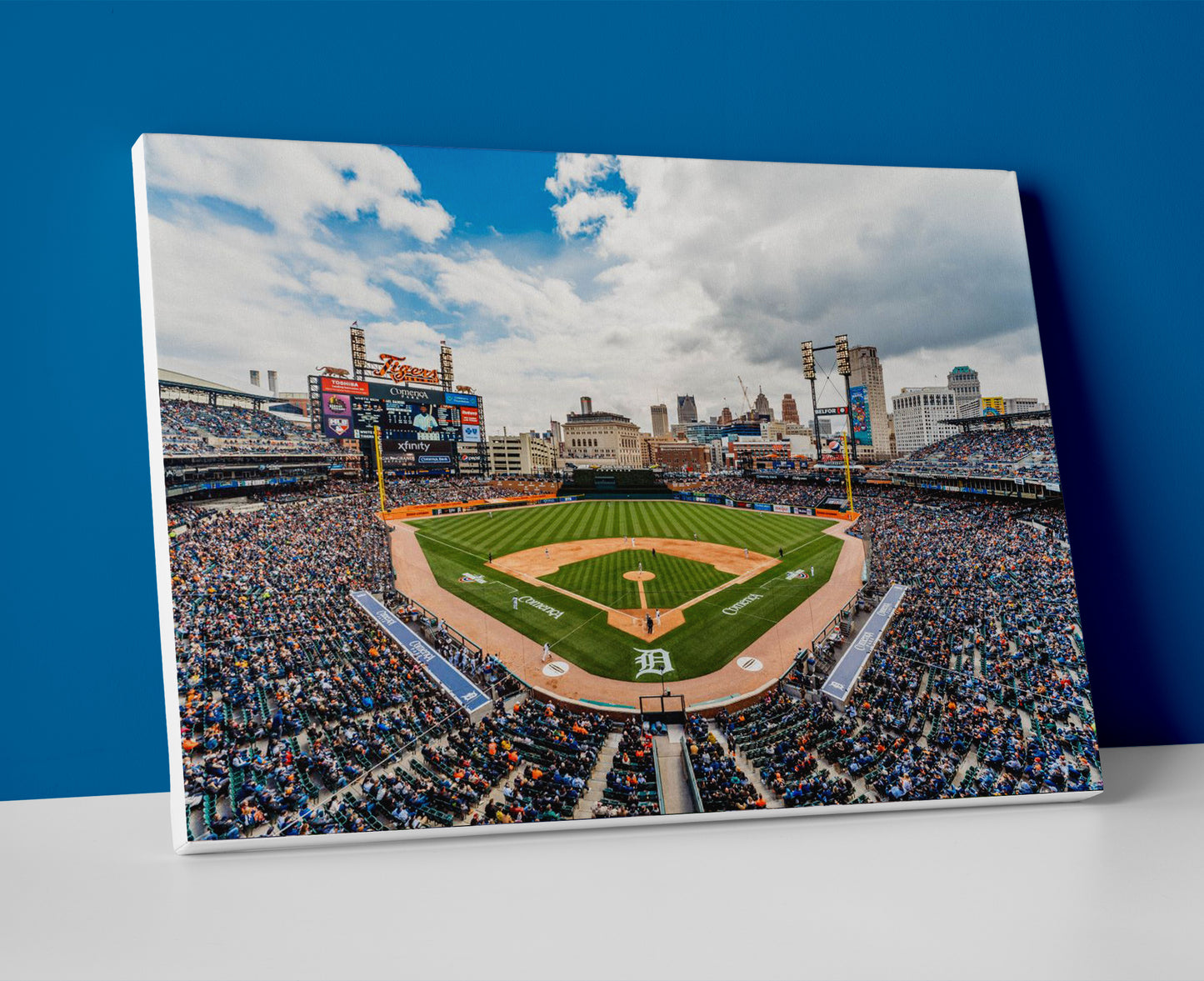 detroit tigers stadium poster canvas wall art painting artwork baseball