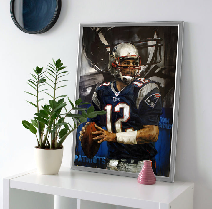 Tom Brady Art Painting Poster or Canvas Wall Art