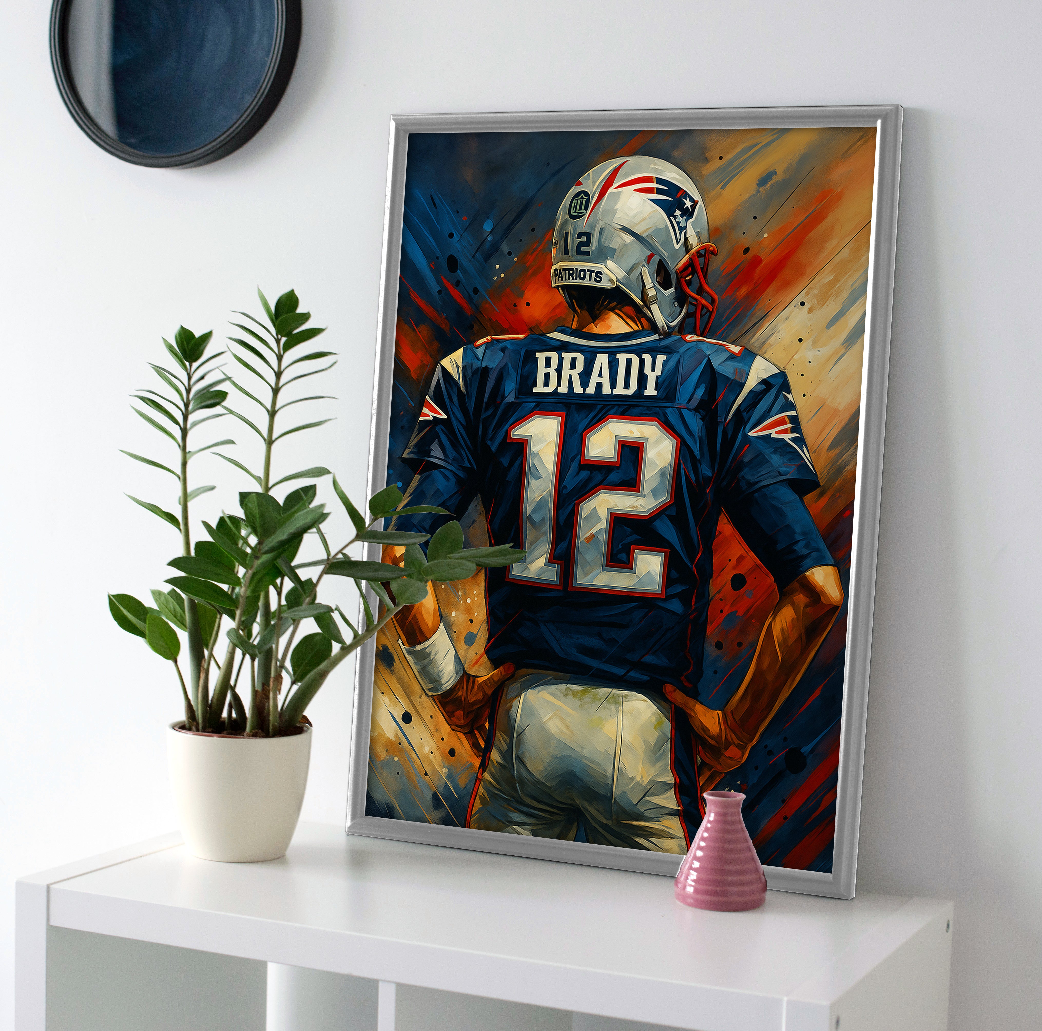 tom brady poster painting canvas wall art print new england patriots decor