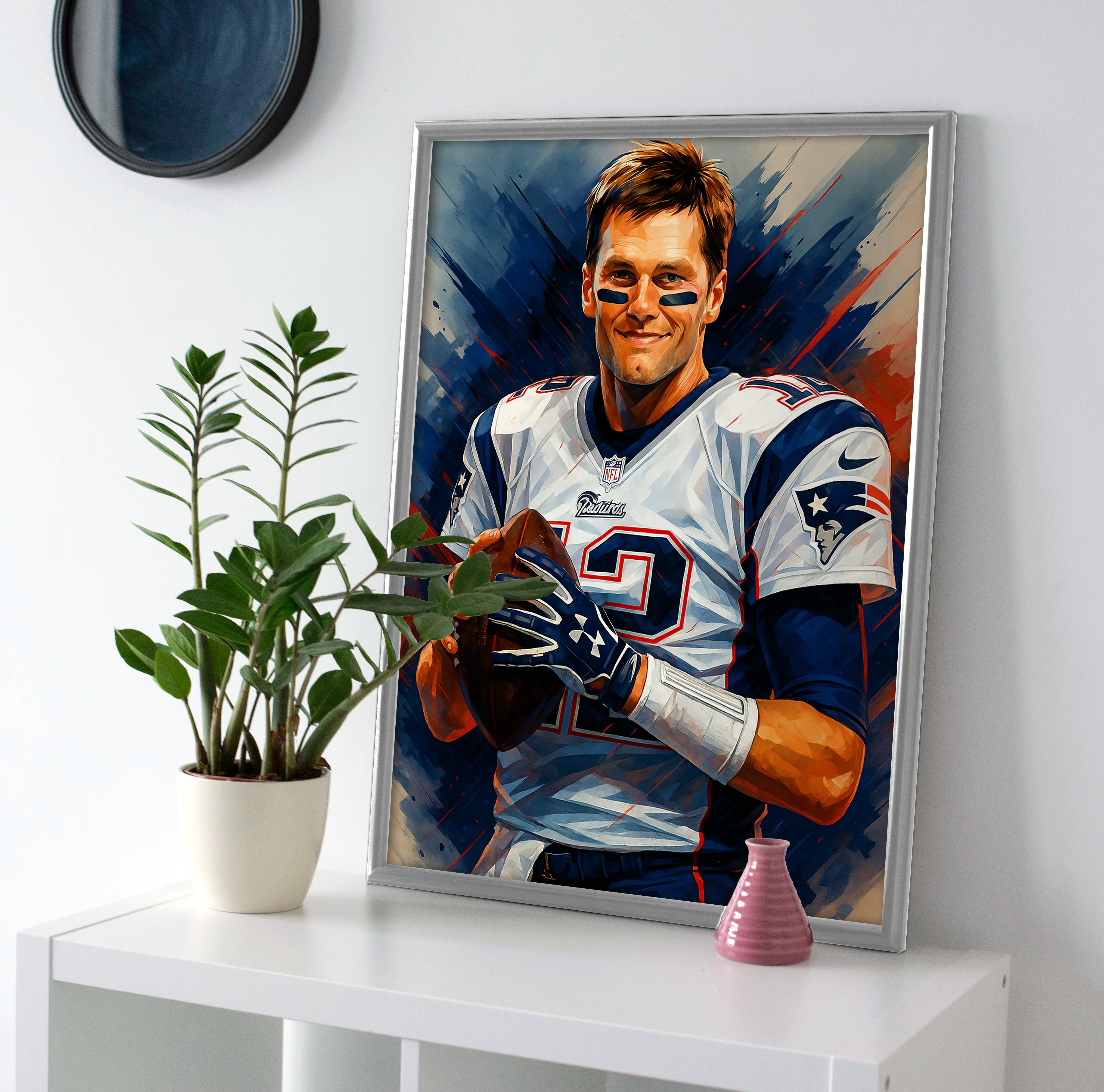 tom brady poster painting canvas wall art print patriots decor