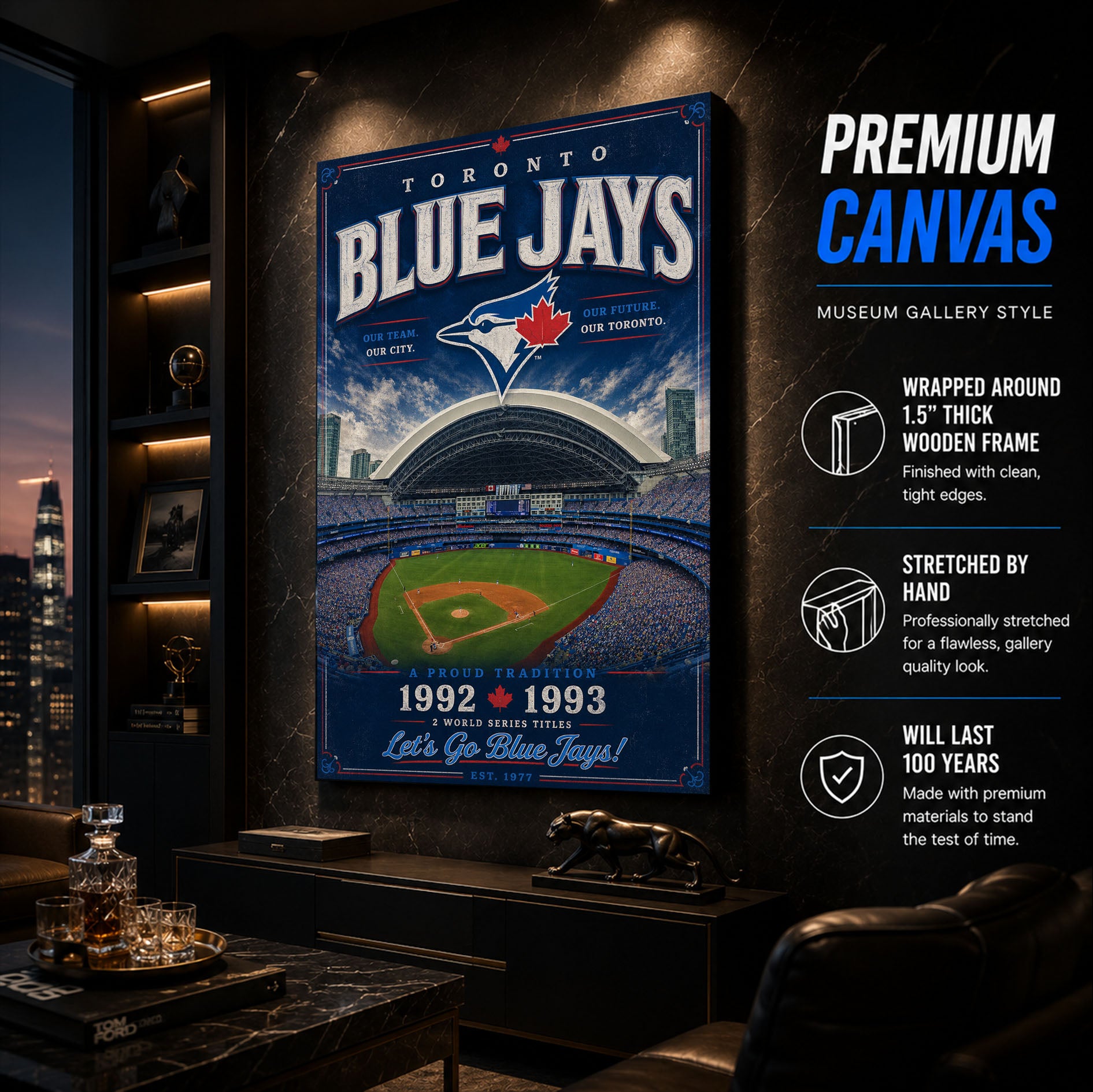 Toronto Blue Jays Stadium Fan Poster or Canvas Wall Art