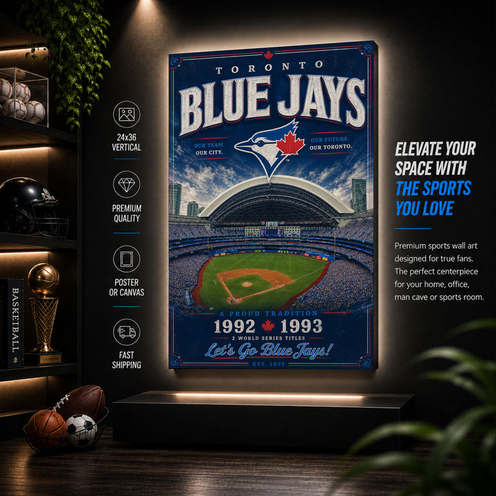 Toronto Blue Jays Stadium Fan Poster or Canvas Wall Art