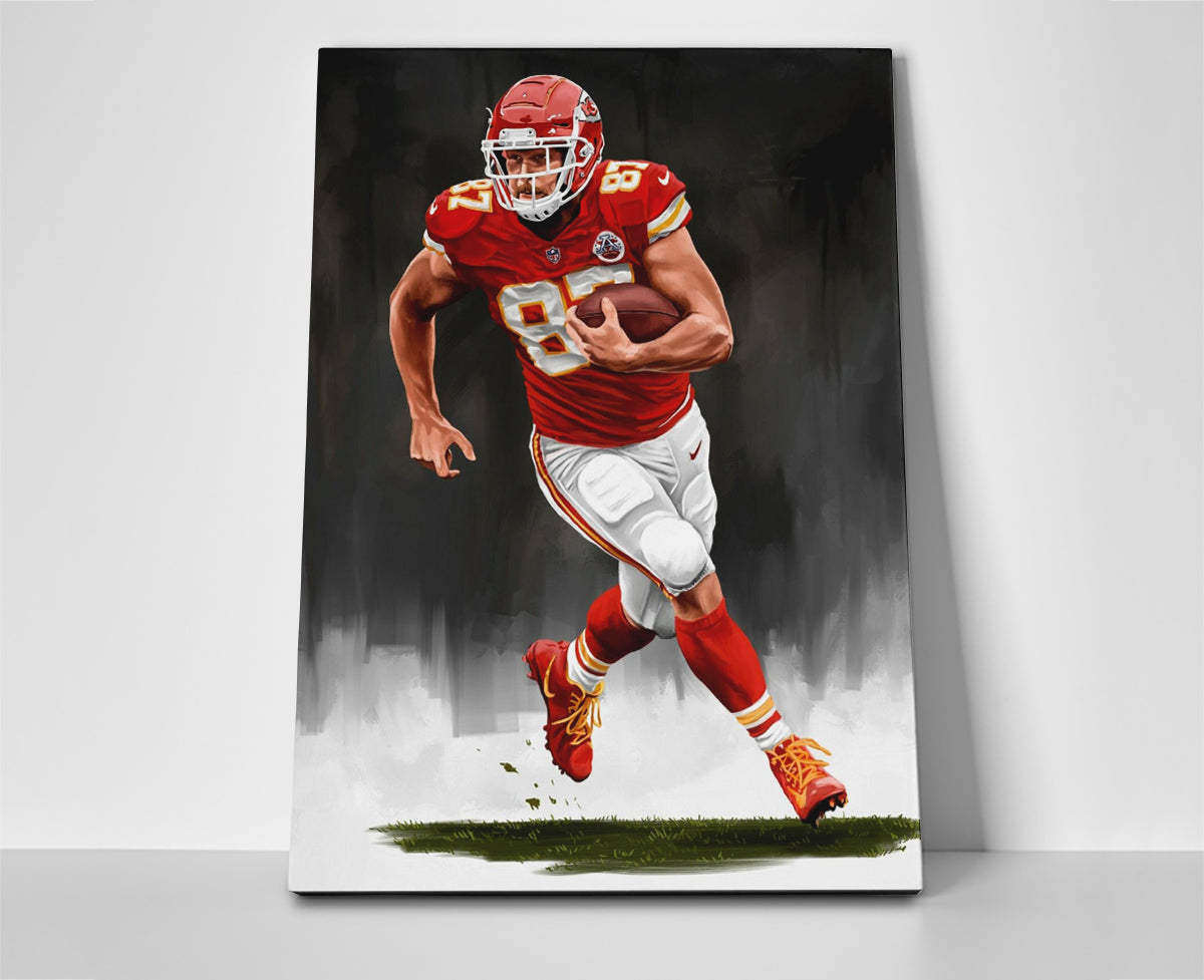 travis kelce painting poster canvas wall art wartwork decor