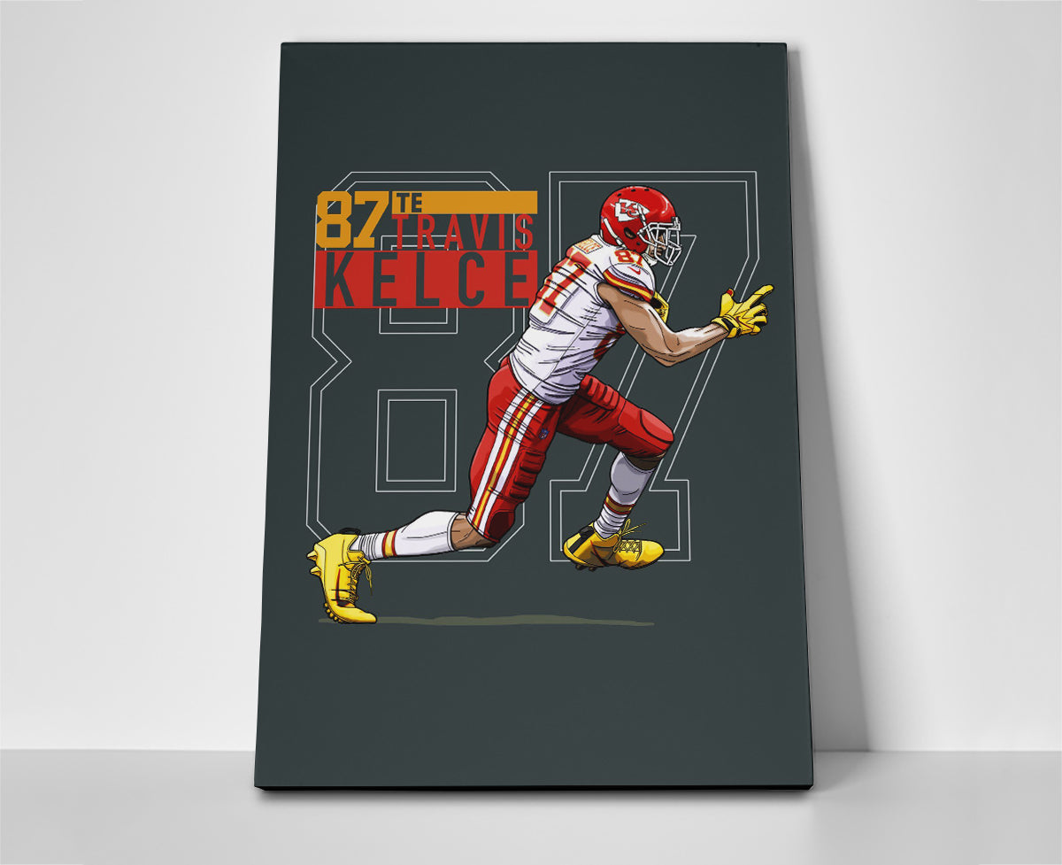 travis kelce poster canvas art wall artwork football