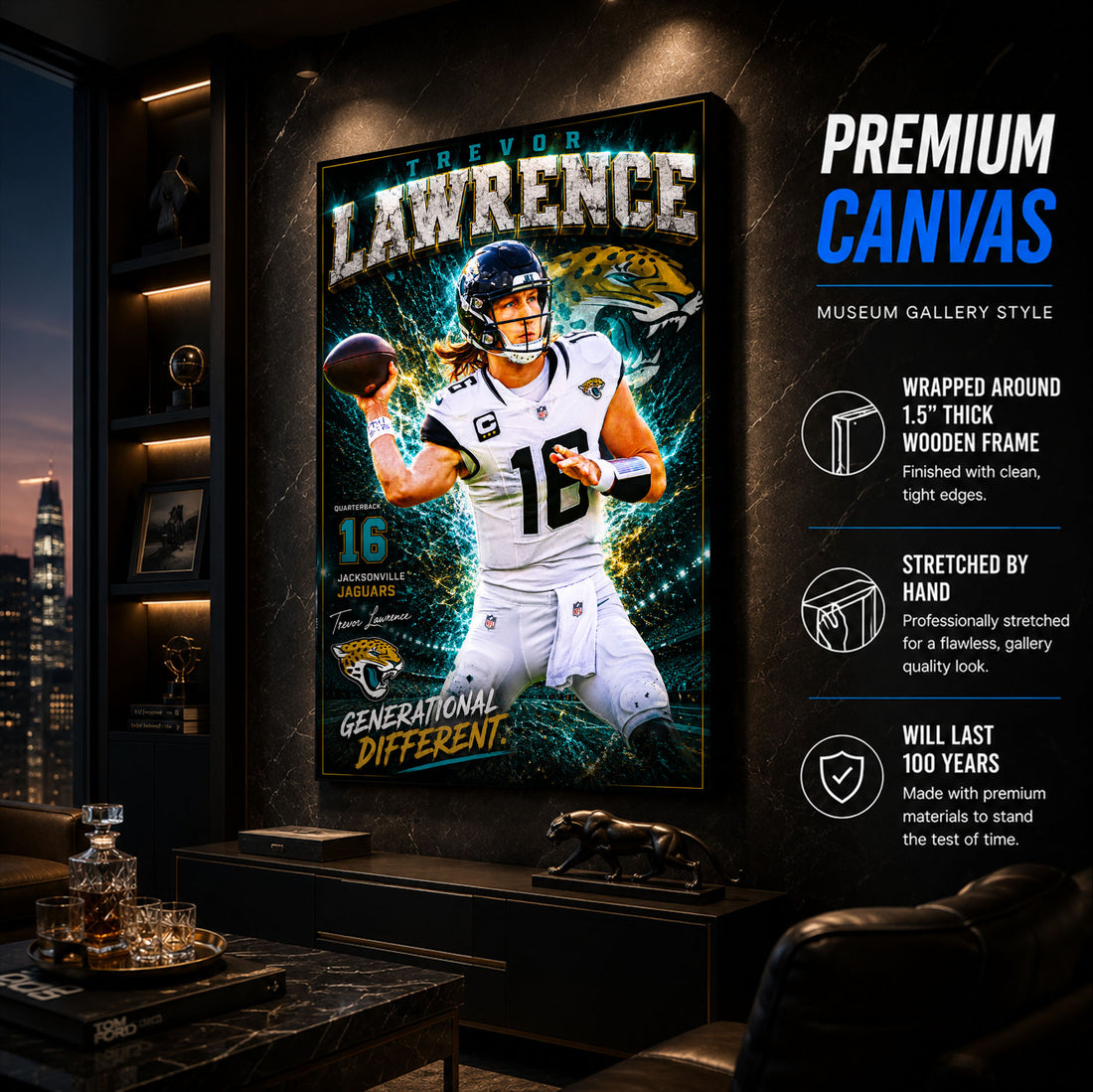 Trevor Lawrence Jaguars Fan Poster or Canvas Wall Art