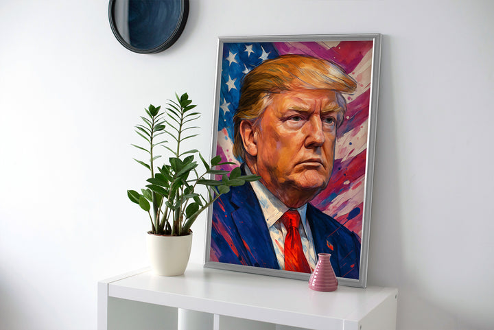Trump Painting Poster or Wrapped Canvas – Premium Print or Gallery Wrapped Canvas Wall Art – Trump Home Decor – 24x36 30x40 40x60 – Artwork for Living Room, Office, Man Cave