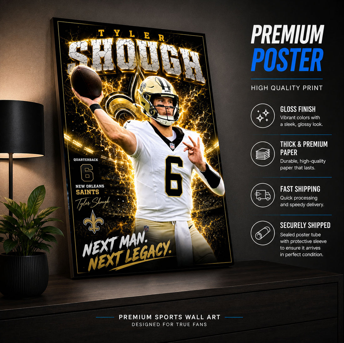 Tyler Shough Saints Fan Poster or Canvas Wall Art